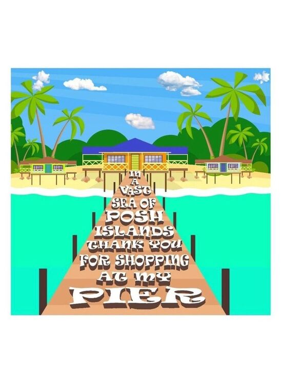 Mailers And More Other - 50 Square Stickers Tropical Island PRICE IS FIRM